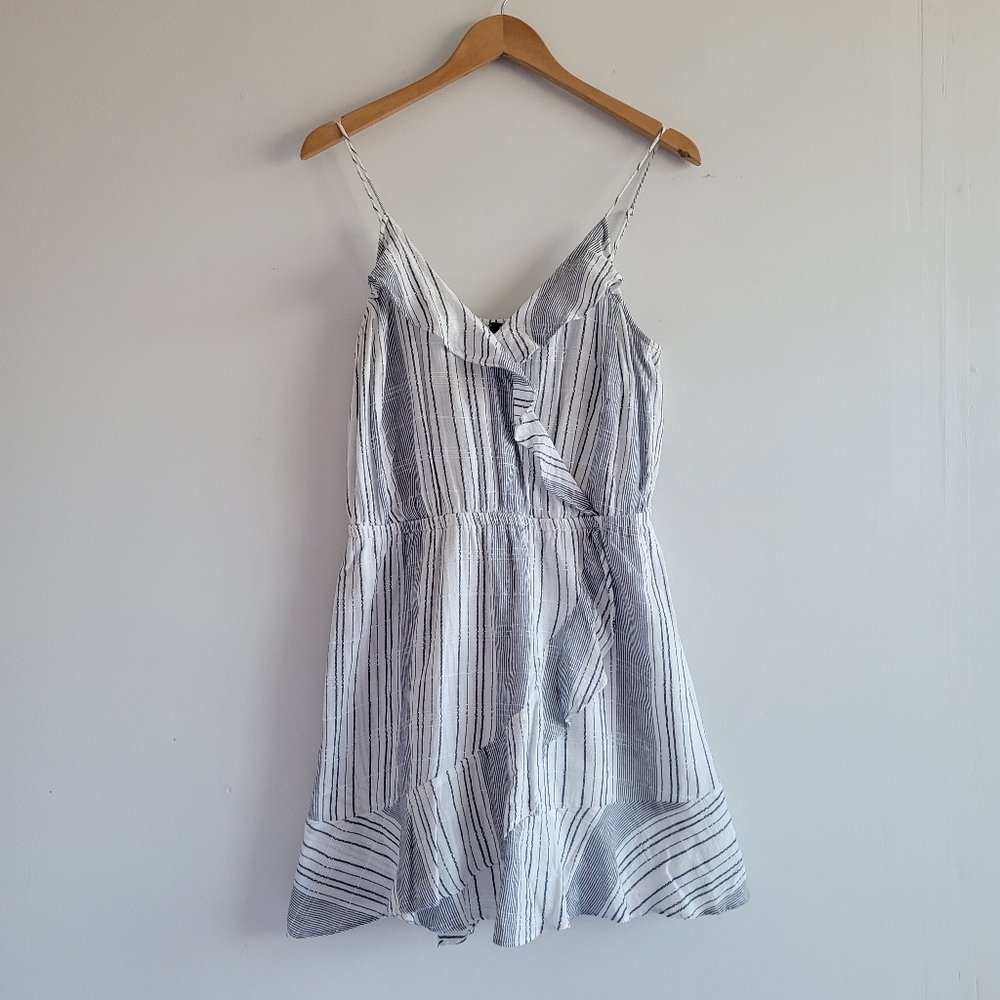 Express Stripe Ruffle Dress